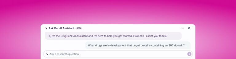 Drugbank AI assistant chat window